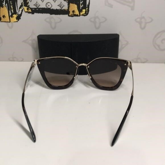 New Authentic Prada PR53S 2AU-3D0 – Havana Brown Gradient Cat-Eye Sunglasses - Picture 11 of 13